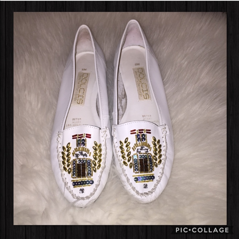 Vintage Gem Leather Loafers